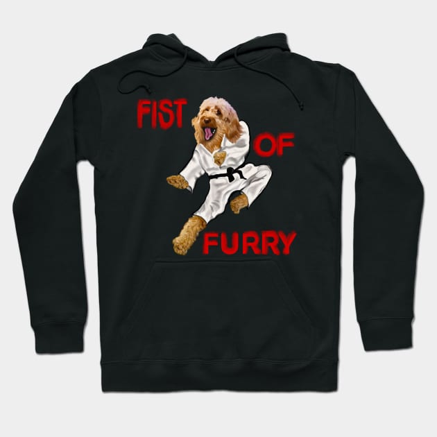 Cavapoo Fists of furry starring Kong fu Cava - Karate - martial arts Cavapoo Cavoodle puppy dog  - cavalier king charles spaniel poodle, puppy love Hoodie by Artonmytee